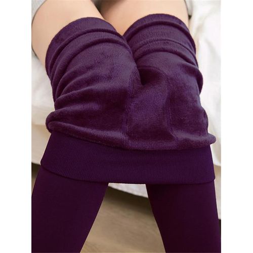 YRRETY Leggings Warm Women Heat Fleece Stretchy Leggings Warm Fleece L