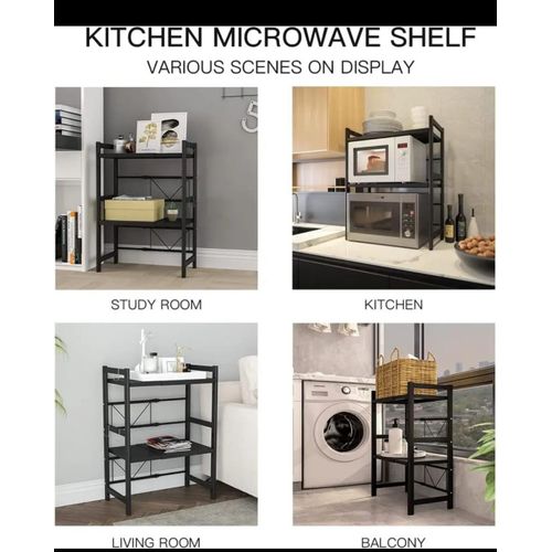 product_image_name-Generic-Double Layer Heavy-duty Adjustable Microwave Stand – Stainless Steel Rust-Free Kitchen Organizer Rack-5