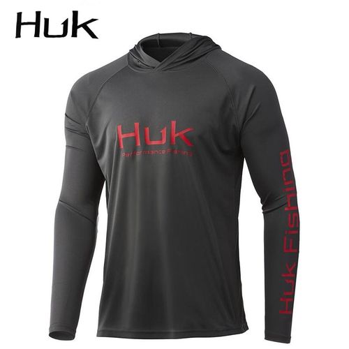 HUk Performance Fishing Shirts Men Long Sleeve Uv Protection Fishing T-Shirt  Camisa Pesca Outdoor Quick