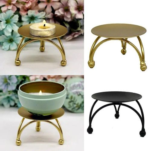 product_image_name-Generic-iron Black Gold Plated Candle Holders Pillar Metal Plate for Wedding Party Festival Candlestick Holder Art Gift Home Decoration-1
