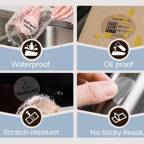 product_image_name-Phomemo-Transparent Clear Round Self Adhesive Label 50x50mm 1.96 x 1.96 Scratch Resistant, Waterproof And Oilproof-2