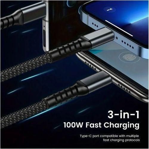 product_image_name-Generic-100W USB Multi Charging Cable 3 In 1 Charging Cable With E-Mark Chip 1.2m-3