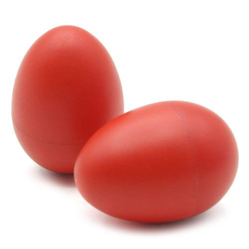 product_image_name-Bn-1 Pair Plastic Percussion Musical Egg Maracas Shakers - Red-2