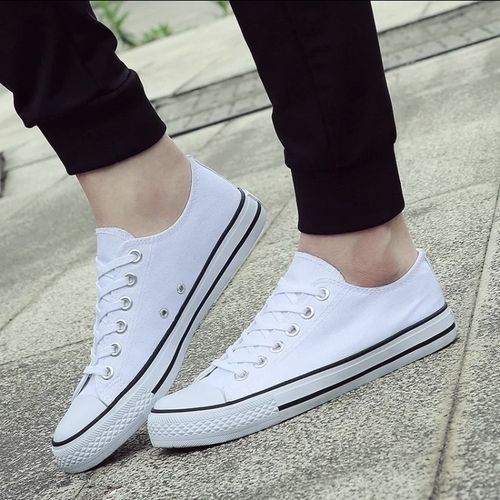 Fashion White Canvas Shoes With Laces @ Best Price Online