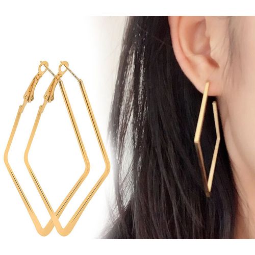 The Structured Cube Hoop Earrings  BlueStonecom