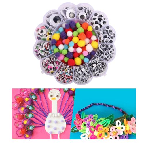 Generic 900pcs Googly Wiggly Wobbly Craft Eyes Self Adhesive 5-25mm With  Pom @ Best Price Online