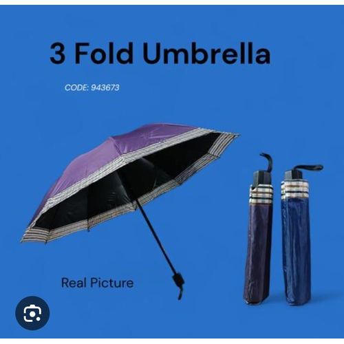 product_image_name-Generic-Black Windproof Checked Durable Foldable Rain Umbrella Strong Windproof Travel Umbrella-1