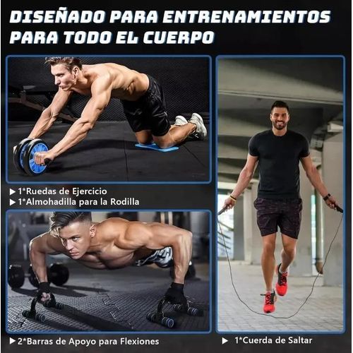 product_image_name-Generic-Five-piece ab wheel workout set, gym push-up machine - blue-2