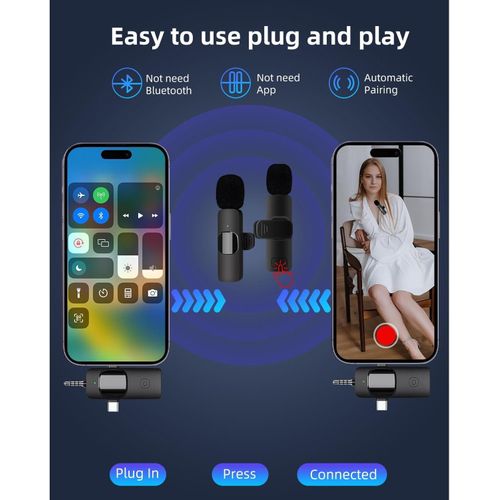 product_image_name-Generic-3 in 1 Wireless Lavalier Microphone – Double Mic Lavalier – Universal Wireless Mic for Interviews & Podcasts-2