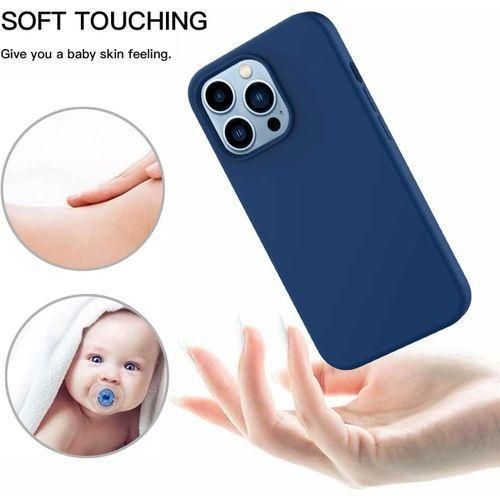 product_image_name-Generic-Navy Slim Liquid Silicone 3 Layers Full Covered Soft Gel Rubber Phone Cover Case for iPhone 13 Pro Max-3