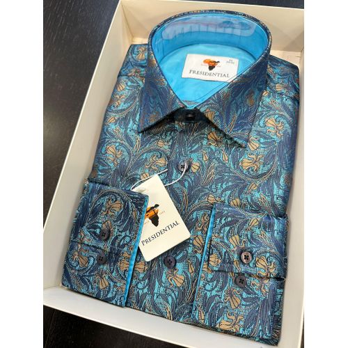 product_image_name-Fashion-Presidential Teal & Gold Paisley Pattern Shirt-1