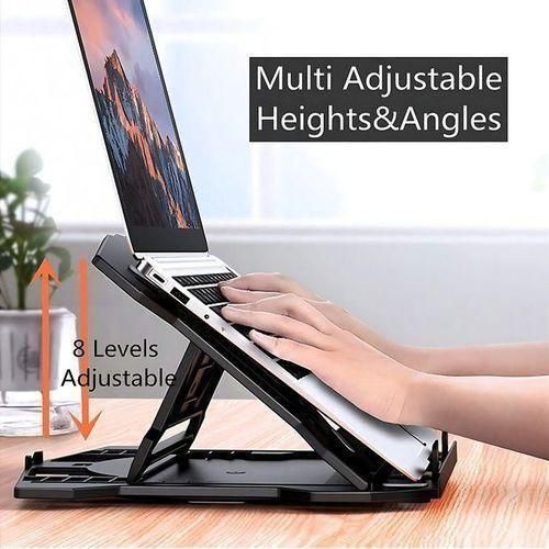 product_image_name-BLACK-White Label Laptops Stand With Mobile Phone Holder-2