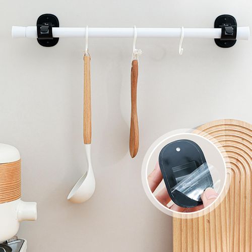 Generic Self-adhesive Shower Curtain Rod Holder Easymount Curtain Rod  Holders Black @ Best Price Online