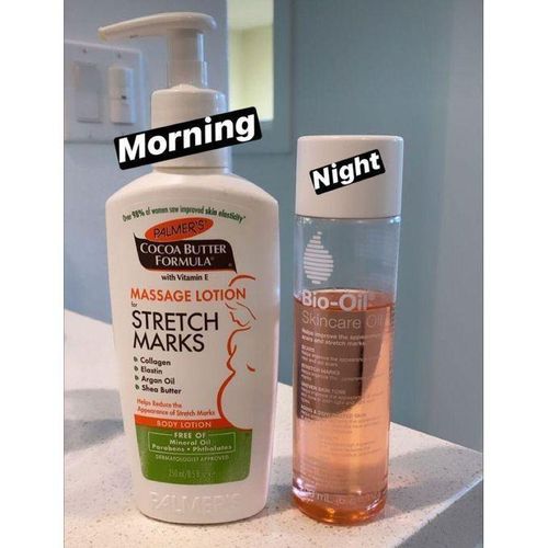 PALMER'S Cocoa Butter Formula Anti-Stretch Marks Cream 250ml+ Bio-Oil Skincare Oil 60ml– Stretch Mark, Scar & Skin Tone Repair Treatment For Pregnancy & Body Care