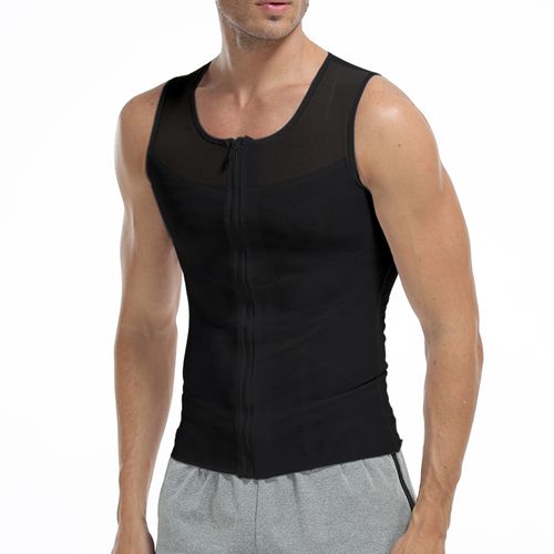 Mens Body Shaper Belly Chest Compression Shirt Slimming Tank Top Abs Girdle  Vest 