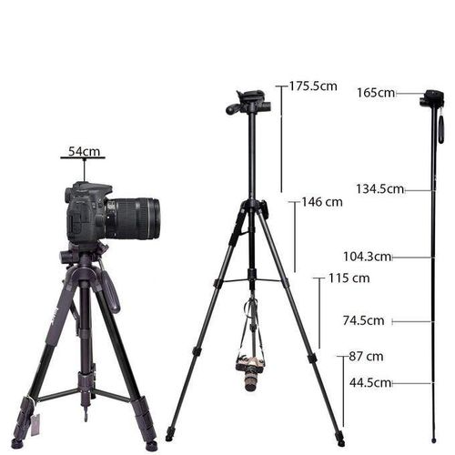 product_image_name-Jmary-KP2599 Aluminium Alloy Professional DSLR Video Tripod Stand with Detachable Monopod, Fluid Head, and Heavy-Duty Load Capacity for Filmmakers and Content Creators-3