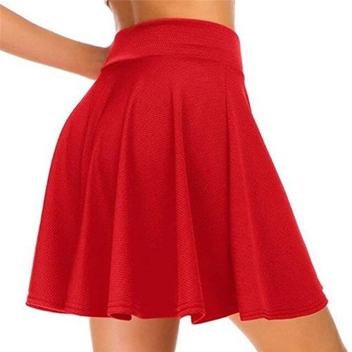 Fashion Women39 s Basic Versatile Stretchy Flared Casual Mini Skater Skirt  Red skirt @ Best Price Online