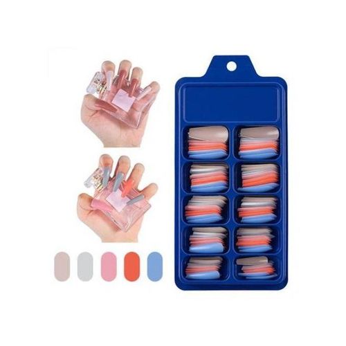 product_image_name-Fashion-100 Pcs/box Full Cover Long Press Coffin False Nails Matte-1