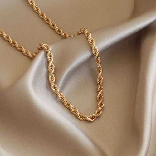 Silver and Gold Chain Necklace With Lock | Marla Aaron