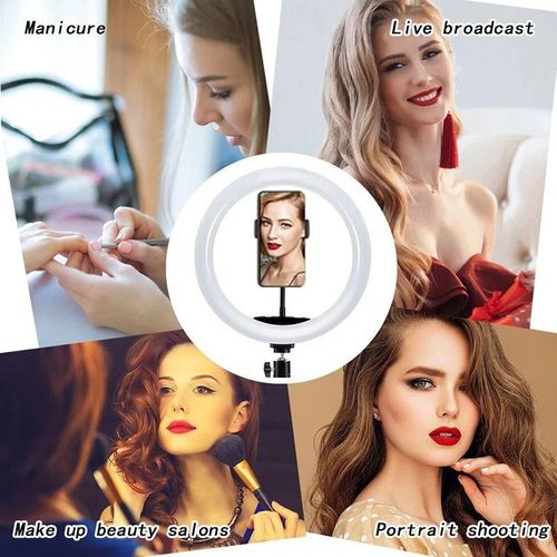product_image_name-Generic-10 Inch LED Ring Light for Makeup – Adjustable Tripod Lamp with 3 Modes-4