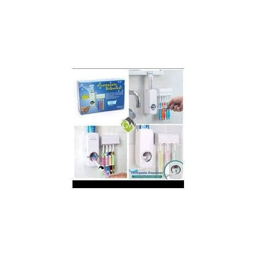 product_image_name-Generic-Automatic Toothpaste Dispenser & 5 Slot Toothbrush Holder Set-4