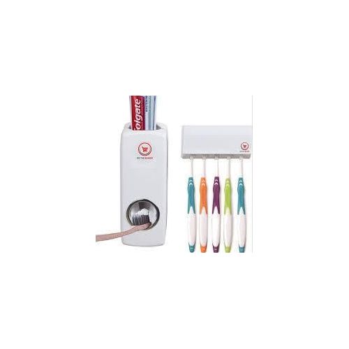 product_image_name-Generic-Automatic Toothpaste Dispenser & 5 Slot Toothbrush Holder Set-5