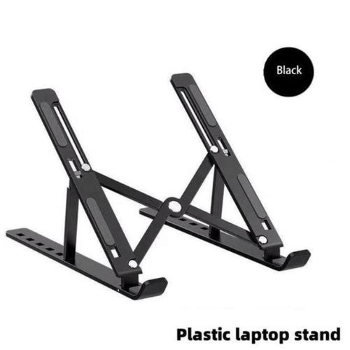 product_image_name-Generic-Plastic Foldable Adjustable Stand Holder For Laptop Black-1