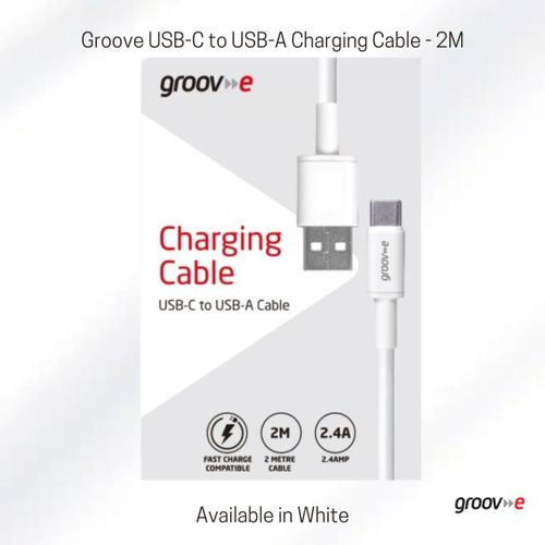 product_image_name-groov-e-CHARGING CABLE -  USB-C to USB-A 2M White-1