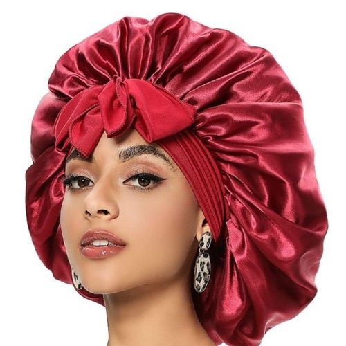  Red Black Cloud Large Bonnet - Silky Design Satin Bonnet with  Elastic Soft Band, Jumbo Bonnet for Women. African Head Wrap for Women,  Hair Bonnets for Sleeping Silk Bonnet for Braids