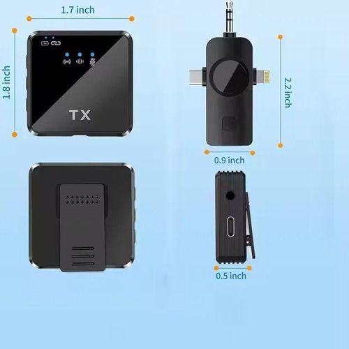 product_image_name-Generic-F11-2 Professional Wireless Clip-On Microphone 3-in-1 Dual Mini Lavalier For Clear Audio Recording-4