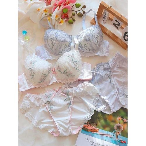 Generic Ladies Lace Flower Embroidery Bra For Women Underwear Bras