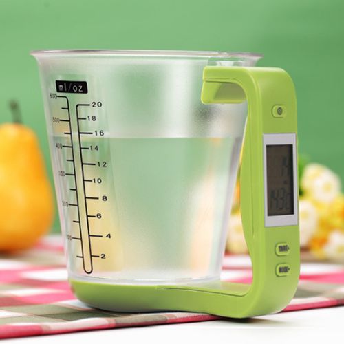 Green Measuring Cup Detachable Kitchen Scales Beaker Electronic