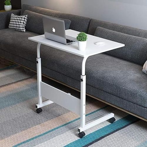 product_image_name-Generic-Portable Convenient Space Efficient 60 x 40 cm Adjustable Home Office Study Table Laptop Table Computer Desk Desktop with Moveable Wheels-1