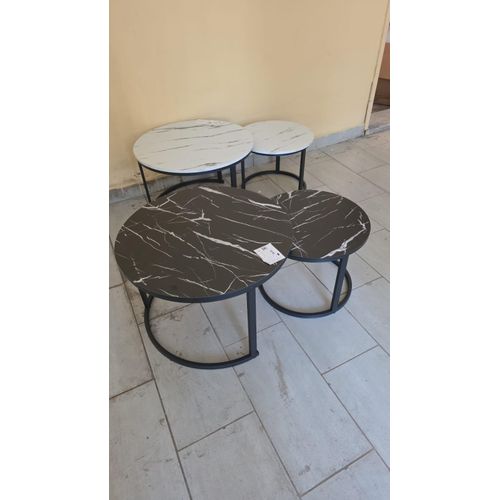 product_image_name-Generic-Black & White Nesting Coffee Table – Marble Effect MDF Top with Black Metal Stand (2-Piece Set)-1