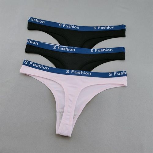 Generic 3pcs/set Sports Women Cotton G-String Panties Thongs Ladies Sexy  Underwear Pantys Leters Waist Girls Lingerie M-Xl @ Best Price Online