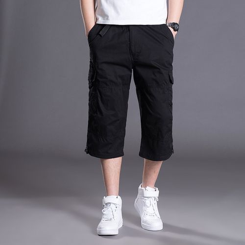 Plus Size Summer Cargo Shorts Men Streetwear Multi-Pockets Baggy