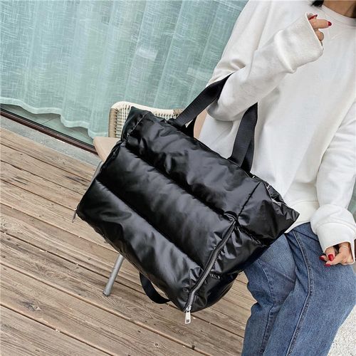 Women Nylon Padded Handbag Large Capacity Crossbody Bag Winter