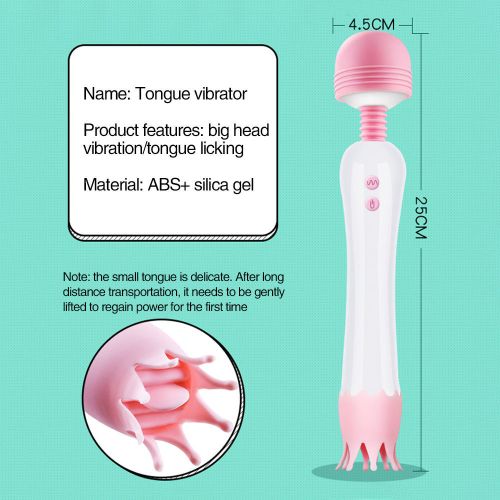 product_image_name-Generic-Licking & Sucking Nipple & Clitoral Tongue G Spot Stimulator Dildo Vibrator For Women- Pink-2