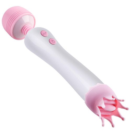 product_image_name-Generic-Licking & Sucking Nipple & Clitoral Tongue G Spot Stimulator Dildo Vibrator For Women- Pink-7