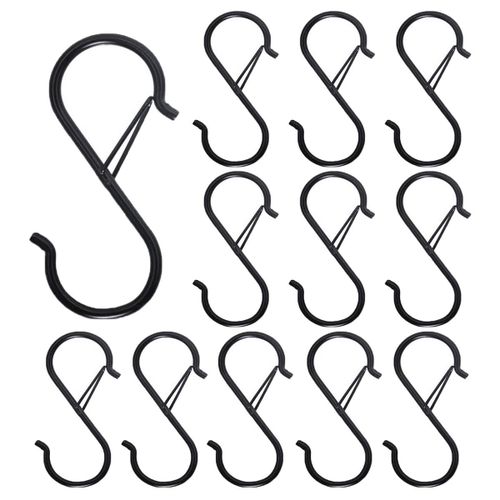 Generic 12PCS S Hooks for Hanging - S Shaped Hooks for Kitchen Utensil and  Closet Rod - Black S Hooks for Hanging Plants,Pots @ Best Price Online