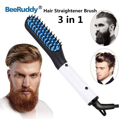 Hair Straightener Brush Hot Hair Comb Curling Iron for Women Men   Ammpoure London