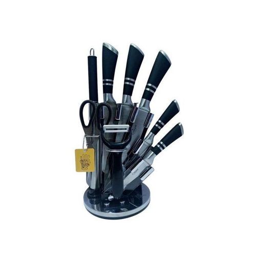 product_image_name-UNIQUE-Classy 9PCS Stainless Steel Kitchen Knife Set With Stand-1