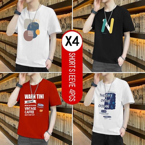 Yixin 4 Pack T Shirt Manches Courtes Pour Homme 4 Pieces Noir Best Price Online Jumia Kenya 