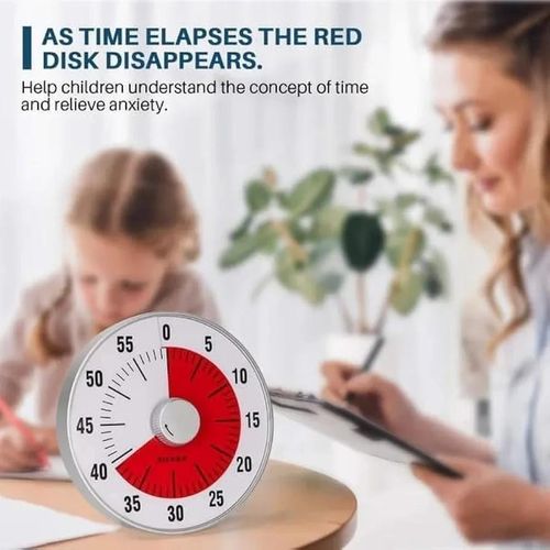 product_image_name-Generic-Mechanical Timer Magnetic Kitchen Timer  60 Minute Countdown Timer Visual Timer for Cooking, Teaching, Meeting Baking, Working Time Management Tool with Alarm Sound & Stainless Steel-5