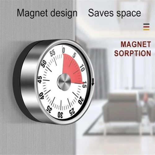 product_image_name-Generic-Mechanical Timer Magnetic Kitchen Timer  60 Minute Countdown Timer Visual Timer for Cooking, Teaching, Meeting Baking, Working Time Management Tool with Alarm Sound & Stainless Steel-6