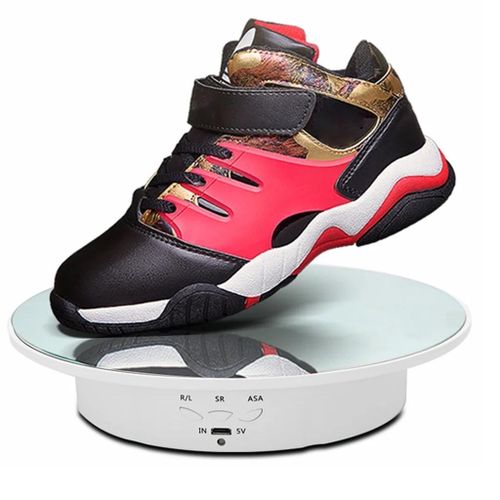 product_image_name-Intelligent-360 Degree Electric Rotating Turntable Display Stand Automatic Revolving Platform Video Shooting Glass Mirror top - White-8