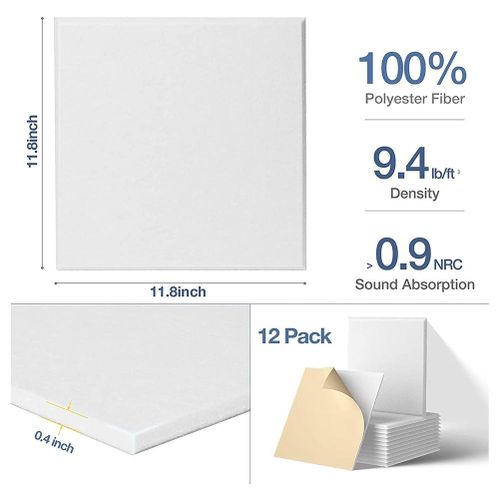 12 Pack Self-Adhesive Acoustic Panels, Sound Proof Foam Panels, High  Density Sou
