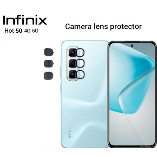 product_image_name-Infinix-Hot 50 4G/5G 3-Piece Silver Metal Ring Camera Lens Protector - HD Clear Lens Cover with Easy Installation-1