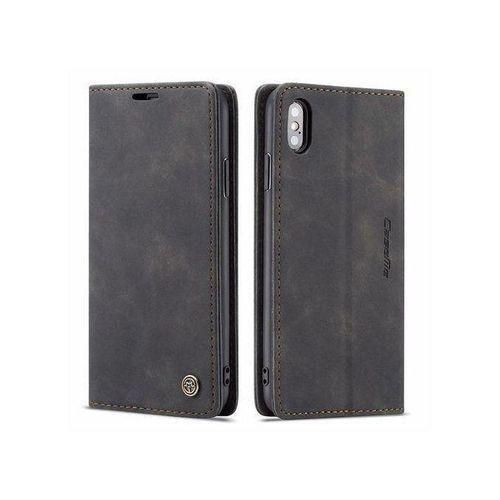 product_image_name-Caseme- Phone Case For Wallet Retro Black Suede Leather Flip Case For iPhone Xs Max-1