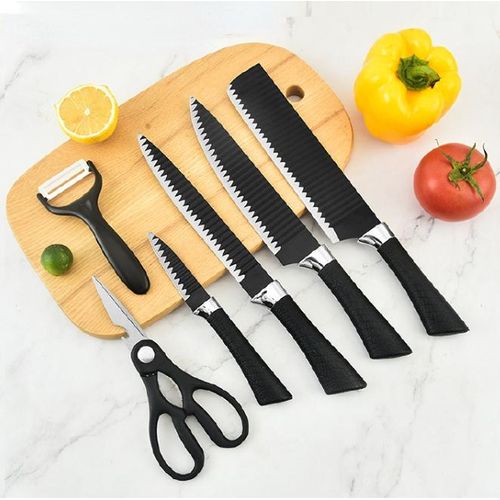 product_image_name-Generic-Black Wave 6-Piece Stainless Steel Kitchen Knife Set-2